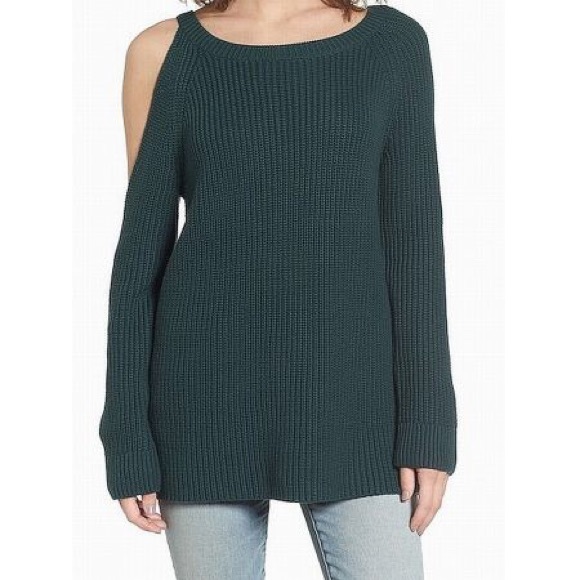 New Treasure&Bond Knit One Shoulder Sweater Green - Picture 1 of 5
